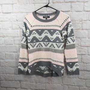 Sugar Rush Girls Pink and Gray Sweater  XL